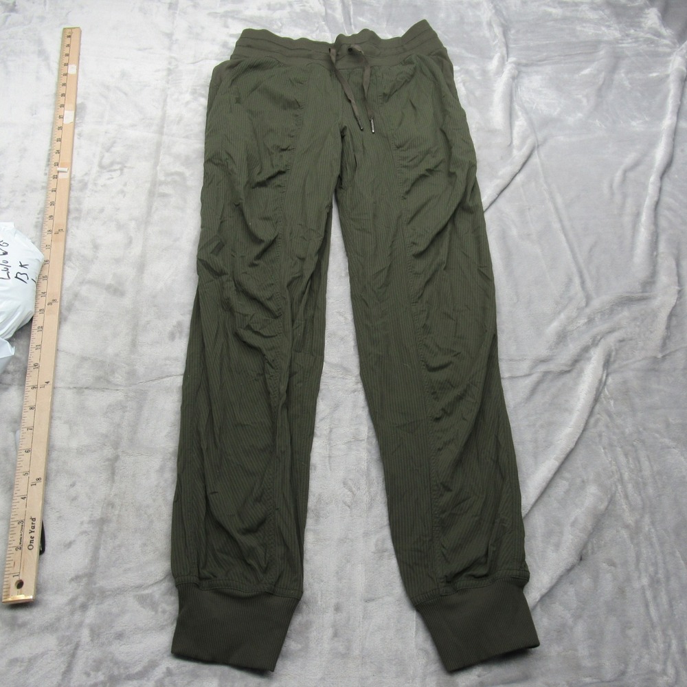 Lululemon Pants Womens 4 Green‎ Striped Drawstring Dance Studio Mid-Rise Jogger